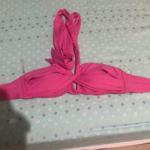 Pink crossover bikini bra